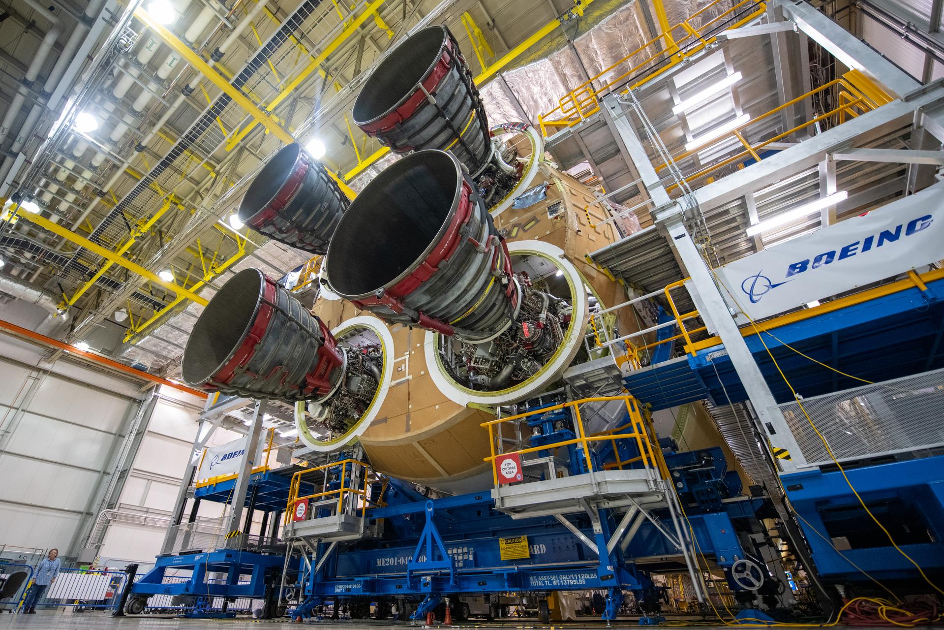 All 4 Engines Attached to the SLS Core Stage for Artemis I Mission
